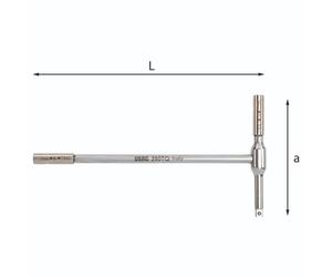 Chiave speciale a T porta inserti e bussole 1/4 - USAG 280 TQ