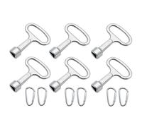 Chiave Triangolare in Metallo,6 PCS Chiave del Contatore del Gas Chiave per Contatore con 6 Portachiavi Chiave Cassetta Contatori per Armadietto Contatore Elettrico Acqua Gas