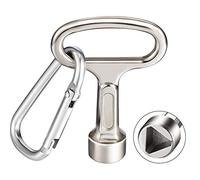 Chiave Triangolare in Metallo Chiave per Contatore Chiave Triangolare pn Metallo Argento a Bussola con Un Portachiavi per Armadietto Contatore Elettrico Acqua Gas