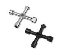 Chiave triangolare multifunzione a 4 vie, chiave quadrata per acqua e rubinetto in acciaio, per contatori elettrici per acqua, gas, armadietti, armadietti, rubinetti di apertura, valvola del