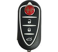 Chiave TUTTI I COLORI per Telecomando Alfa Romeo MiTo Giulietta Guscio con Lama a 3 tasti + LOGO (NERO+LOGO ROSSO)