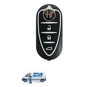 Chiave Tutti I Colori per Telecomando Alfa Romeo Mito Giulietta Guscio con Lama a 3 Tasti + Logo (Nero+Logo Nero)