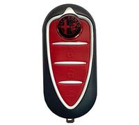 Chiave Tutti I Colori per Telecomando Alfa Romeo Mito Giulietta Guscio con Lama a 3 Tasti + Logo (Rosso+Logo Scuro)