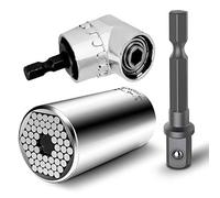 Chiave Universale a Bussola Esagonale Multifunzione, Strumenti Repair Tools 7-19mm, Cacciavite Angolare, Adattatore per Avvitatore ad Angolo di 105°