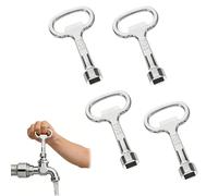 Chiave universale armadio elettrico 4 pezzi chiavi a bussola quadrate in metallo per rubinetto esterno radiatore riscaldamento contatore corrente uso tecnico domestico