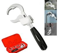 Chiave universale regolabile a doppia estremità, chiave multifunzionale regolabile con 3 scomparti per carte per WC WC Bagno Cucina Tubo idraulico Smontaggio e montaggio Set di chiavi per riparazione