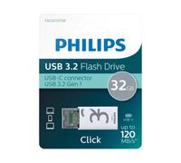 Philips Click Edition USB 3.2 Gen 1 USB Flash Drive 32 GB per PC, laptop, smartphone, tablet con porta USB-C, velocità di lettura fino a 120 MB/s