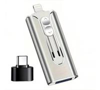 Chiavetta 3-in-1 ad alta velocità DataFlex - Argento- USB/Type-C/Lightning | Archiviazione rapida, backup immediato per PC, iPhone e Android