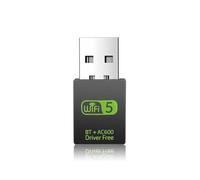 Chiavetta Pennetta Wireless WiFi USB 2.4G/5GHz 600Mbps + Bluetooth per PC Portatile e Fisso, autoinstallante (non necessita di driver) compatibile con: Windows 10 e Windows 11