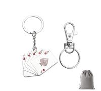 Chiavetta Regalo con Carte da Poker - Chiavetta con 5 Carte da Gioco, Decorazione Personalizzata per Portachiavi di Zaino e Chiavi Auto, Regalo per Appassionati di Poker (Rossa)