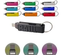 Chiavetta USB 100% personalizzabile Testo e Colore, Reversibile - USB/USB-C 3.2 (nero, 32)