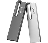 Chiavetta USB 128GB 3.0 2 Pezzi Pennetta Pen Drive USB 128 GB Memoria USB Stick ad Alta Velocità di Archiviazione dei Dati e Facile Trasferimento Per PC Tablet Laptop Cellulare Nero+Argento