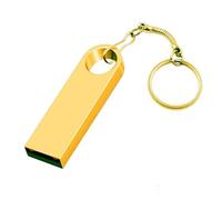 Chiavetta USB 2.0 da 8 GB, con portachiavi, colore: oro