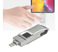 Chiavetta USB 2 in 1 con sblocco e Impronta Digitale, crittografia sicura, ID consentiti, Memoria Portatile, Protezione con Password, Disco USB 64GB