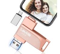 Chiavetta USB 256gb per Phone,Levida Memoria Esterna per scaricare foto,Pen Drive USB C 3.0,Photo Stick,4 in 1 USB Stick per iOS/Smartphone/Pad/Android/PC(Foto/Video/Backup Automatico),Rosa chiaro