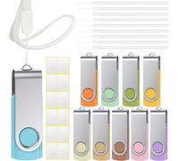 Chiavetta USB 32GB 10 Pezzi Uflatek 32 GB PenDrive Ruotare 32 Giga Chiavette USB 2.0 Metallo Unità Flash Drive Morandi Colori Misti Pennetta Memoria USB Chiavetta Dati con Cordino e Adesivo Vuoto