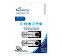 Chiavetta USB 32GB MediaRange, nera 32GB, nero/argento, confezione da 2 NEW