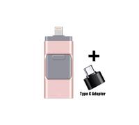 Chiavetta USB 4 in 1, disco di archiviazione, memory stick compatibile con iPhone, iPad, PC, iOS, Android, argento, grigio, 4 GB