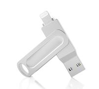 Chiavetta USB 512 GB per iPhone - Pendrive 3 in 1 con Adattatore Type C MFi Certificata Pennetta USB con Lightning, USB A 3.0, USB C, 360° Girevole in Metallo per iPhone, iPad, Mac, PC e Android