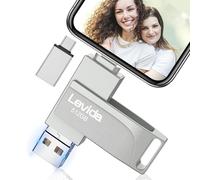 Chiavetta USB 512gb per Phone,Levida Memoria Esterna per scaricare foto,Pen Drive USB C 3.0,Photo Stick,4 in 1 USB Stick per IOS/Smartphone/Pad/Android/PC(Foto/Video/Backup Automatico),Argento chiaro
