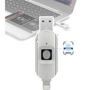 Chiavetta USB con sblocco Tramite Impronta Digitale, sicura e crittografata biometrica, 6 Impronte digitali, ID consentiti, Memoria USB Portatile 512GB