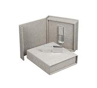 Chiavetta USB Crystal con scatola USB. Tessuto di lino beige. USB 3.0.