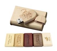 Chiavetta USB da 128 GB, Memory Stick 2.0, in legno, con logo personalizzato, pendrive da 4 GB, 8 GB, 16 GB, 32 GB, 64 GB, per matrimoni (128 GB)