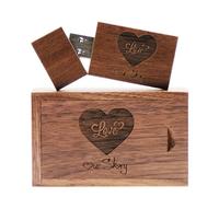 Chiavetta USB in legno da 64 GB, con incisione "Love" e "Our Story", per matrimonio/sposo/genitori/fotografi (noce, USB 3.0 da 64 GB)