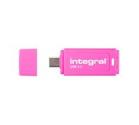 Chiavetta USB Integral Neon-C 64GB USB-C 150MB/s Rosa con cappuccio