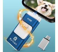 Chiavetta USB per Phone Ryican 512GB USB 3.0 Pendrive Dati Protetti da Password Photostick 4 in1 Pennetta Memoria USB con Type C-Phone/OTG Android/PC/Laptop Backup Rapido con un Solo Clic(512GB,Blu)