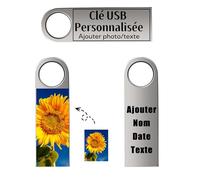 Chiavetta USB Personalizzata Con Il Tuo Testo, Foto e Logo - Crea La Tua Pen Drive 128 GB/64 GB/32 GB (A / 64GB)