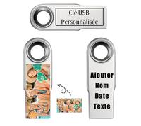 Chiavetta USB Personalizzata Con Il Tuo Testo, Foto e Logo - Crea La Tua Pen Drive 128 GB/64 GB/32 GB (B / 128GB)