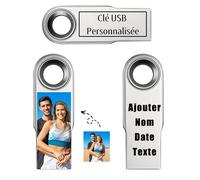 Chiavetta USB Personalizzata con Il Tuo Testo Foto e Logo, Pen Drive Pennetta USB Chiavetta USB 128 gb/64 gb/32 gb, Trasferimento/Lettura Veloce (B / 32GB)