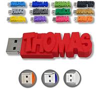 Chiavetta USB personalizzata con il tuo testo - il colore di tua scelta - USB 3.0 - 8 Go, 16 Go o 32 Go - un regalo originale e unico (32 GB, Rosso)