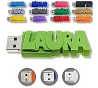 Chiavetta USB personalizzata con il tuo testo - il colore di tua scelta - USB 3.0 - 8 Go, 16 Go o 32 Go - un regalo originale e unico (32 GB, Verde mela)