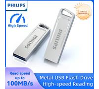 Chiavetta USB PHILIPS 128GB, velocità di lettura fino a 100 MB/s, unità flash USB in metallo robusto, compatibile con telefoni Android, tablet, computer, auto, TV 8G,16G,32G,64G,128GLega di zinco