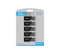 Chiavetta USB PNY Attaché X 64 GB USB 3.2 Slide Nero e Grigio Pack 5