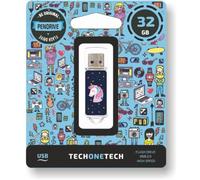 Chiavetta USB TECH ONE TECH Unicornio dream 32 GB USB 2.0 Blu Trasparente