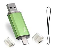 Chiavetta USB Tipo C 32GB, 2 en 1 Pendrive USB 2.0 32 GB Mini USB C Flash Drive Penna USB 32 GB per PC/Tablet/Laptop/Smartphone con Tipo C (Verde)