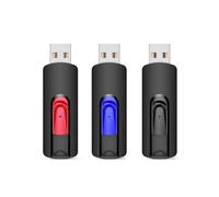 Chiavette USB 64GB 3 Pezzi, Vansuny Pen Drive USB 3.0 Design Retrattile da Memoria Flash per PC/Mac/Desktop/Laptop/Play Consols (64GB, Rosso, Blu, Nero)