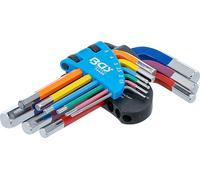 Chiavi a Brugola Esagonali Serie Colorata Fermec BGS74454 Serie da 9 Chiavi