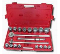 Chiavi a bussola/a cricco serie 21 pezzi cromo vanadio 3/4" in valigetta