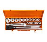 Chiavi a bussola da 3/4", set da 21 pezzi.