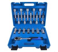 Chiavi a Cricchetto 18 Pezzi Sospensione Mozzo Sterzo Ammortizzatore Puntone Dado Strumento Di Rimozione Presa Set Kit Di Attrezzi Per La Casa Con Utensili Manuali