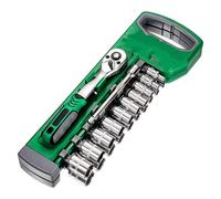 Chiavi a Cricchetto Set Di Bussole Per Chiave A Cricchetto Da 72 Denti E 12 Pezzi Impugnatura Reversibile Da 1/4 "-3/8" -1/2 "utilizzata Per La Manutenzione Automobilistica