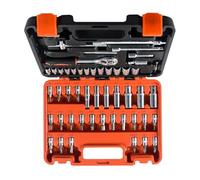 Chiavi a Cricchetto Set Strumenti Chiave A Cricchetto A Bussola Da 53 Pezzi Da 1/4 Di Pollice Con Set Di Prese Per Punte Metriche E Barra Di Estensione Per Riparazione Automatica