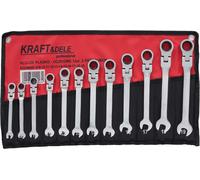 Set Chiavi Cricchetto Snodate 72 Denti 8-19mm 12pz Professionali CrV Officina
