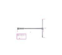 Chiave a T profonda con bussola esagonale Beta 949 da 8 a 17 mm cromata