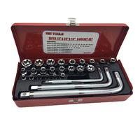 Chiavi Bussola Torx Femmina E4-E24 Set 26pz Prolunghe Angolo 1/2 3/8 1/2