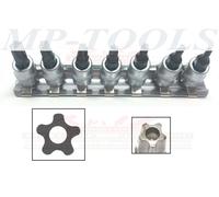 CHIAVI BUSSOLE TORX 5 PUNTE FORATE PER DEBIMETRO FLUSSOMETRO ATTACCO 1/4 7pz PRO